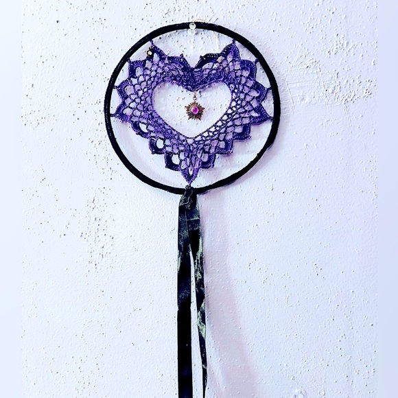 Hand Crocheted Heart Wall Accent - Picture 2 of 3